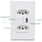 Tomada De Parede Inteligente 2 Tomadas 1 Usb Alexa Google