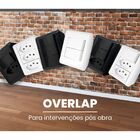 Tomada De Sobrepor 10a Elétrica 2p+t 110v Preta Overlap Blux