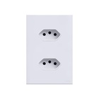 Tomada Dupla 10 A / 20 A Glass Espelho Em Acrilico Branco