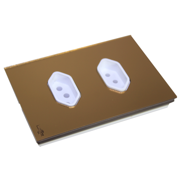 Tomada Dupla 10a/20a - 4x2 Glass Bronze