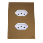 Tomada Dupla 10a/20a - 4x2 Glass Bronze