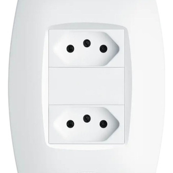 Tomada Dupla 10a/250v Com Placa 4x2 Fame Elegance Branco