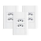 Tomada Dupla 10a/250v Com Placa 4x2 Fame Modulare - Kit 3 Un