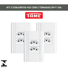 Tomada Dupla 10a/250v Com Placa 4x2 Fame Modulare - Kit 3 Un