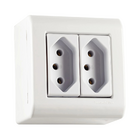 Tomada Dupla 10a/250v Sobrepor Tramontina Lizflex Branca