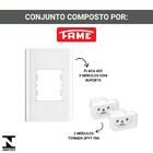 Tomada Dupla 10a Com Placa 4x2 Fame Modulare Branco