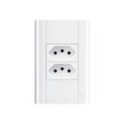 Tomada Dupla 10a Com Placa 4x2 Fame Modulare Branco