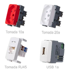 Tomada Dupla 10a Ver + 20a + Rj45 Cat5 + Usb 1a Margirius