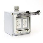 Tomada Dupla 110v À Prova D'água Com Visor Basculante 2p+t 20