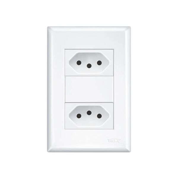 Tomada Dupla 2p+t 10a Com Placa 4x2 Fame Evidence Branco