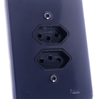 Tomada Dupla 3 Pólos 10a Linha Pollar Black Radial