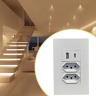 Tomada Dupla 4x2 De Parede Tipo C Bivolt Com Espelho