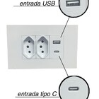 Tomada Dupla 4x2 De Parede Tipo C Bivolt Com Espelho