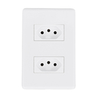 Tomada Dupla Com Placa 2p + T 4x2 Kit 2 Uni Padrao Novo Const