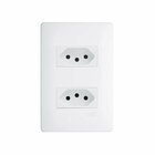 Tomada Dupla Fame Habitat 2p+t 20a Com Placa 4x2 Branco