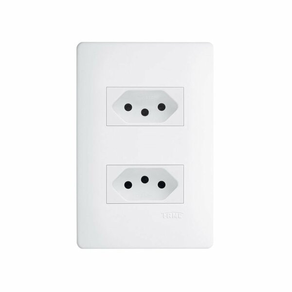 Tomada Dupla Fame Habitat 2p+t 20a Com Placa 4x2 Branco