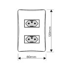 Tomada Dupla Fame Habitat 2p+t 20a Com Placa 4x2 Branco