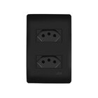 Tomada Dupla Fame Habitat Black 2p+t 20a Com Placa 4x2 Preta