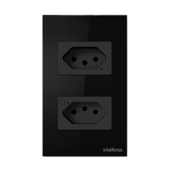 Tomada Dupla Inteligente Wi-Fi 10A Preta Intelbras ETS 1002