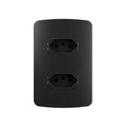 Tomada Dupla Margirius B3 Colors 2p+t 10a Com Placa 4x2 Preto