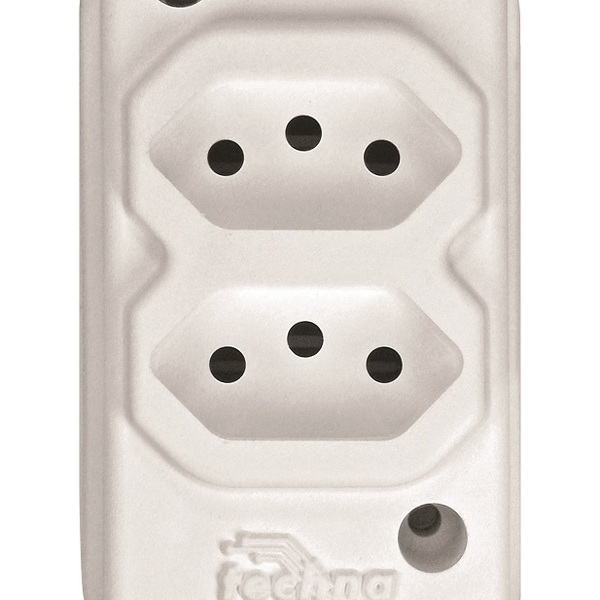 Tomada Em Barra 2 Tomadas Branca Techna