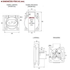 Tomada Embutir Padrão Brasileiro 2P+T 20A TBSE Preto