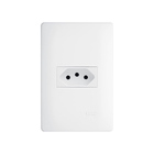 Tomada Fame Habitat 2p+t 10a Com Placa 4x2 Branca