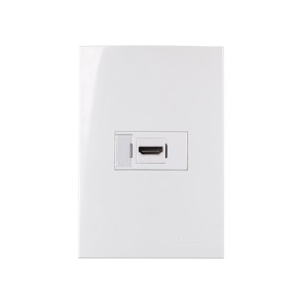 Tomada Hdmi Margirius Sleek Com Placa 4x2 Branca