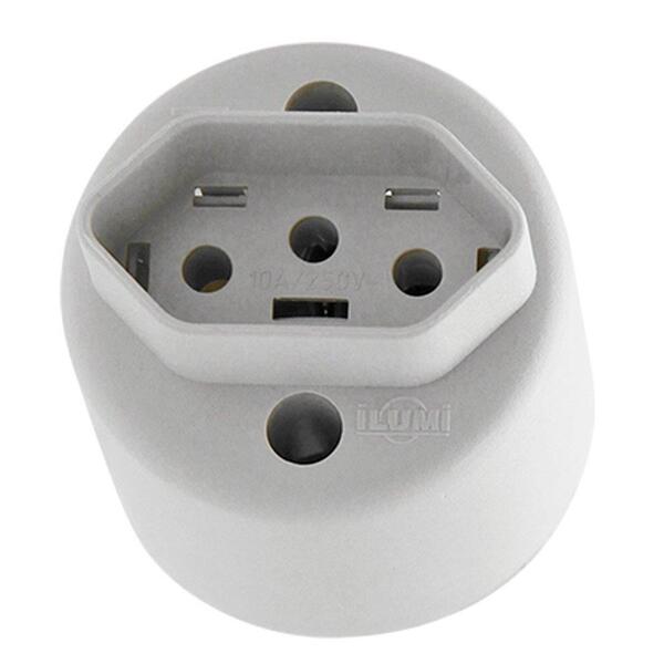 Tomada Ilumi 2p+t Bipolar Externa Redonda Cinza 10a Embalagem