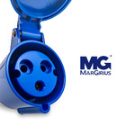 Tomada Industrial 16a 2p+t 200/250v Azul 6h Ip44 - Margirius