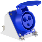 Tomada Industrial de Sobrepor, 2P+T, 16A, 6h, 200/250Vca, 50/60Hz Azul IP44 Eletromar