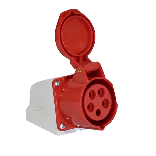 Tomada Industrial Sobrepor 32a 5p 380/440v Verm 6h Ip44