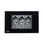 Tomada Livolo 3 Entradas Acabamento Em Vidro Temperado - Pret