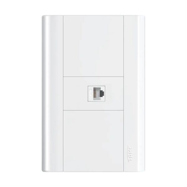 Tomada Para Rede Rj45 Cat5e Com Placa 4x2 Fame Modulare Branco