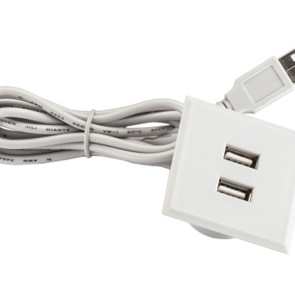 Tomada Pop C/2 Usb Quadrado Cinza