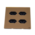 Tomada Quadrupla 10a/20a - 4x4 Glass Bronze