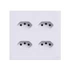 Tomada Quadrupla Tok Glass Branco Lumenx