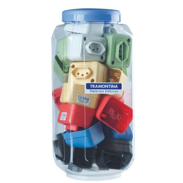 Tomada Retangular 2p T 10a 250v~ Embalagem Em Potes