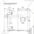 Tomada Rj11 4f Refinatto Preto - 13799535
