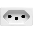 TOMADA TERMOPLASTICO BRANCO S/PLACA 2 POLOS +TERRA 250V 10A ILUS NBR 14136