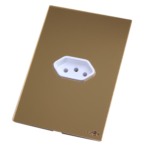 Tomada Simples 10a/20a - 4x2 Glass Bronze