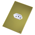 Tomada Simples 10a/20a - 4x2 Glass Dourado