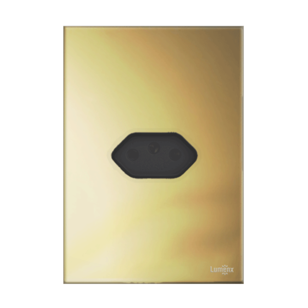 Tomada Simples 20a Tok Glass Dourado Lumenx