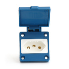 Tomada Sobrepor Com Tampa Padrão Brasileiro Azul 20a Ip44 Str