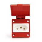 Tomada Sobrepor Com Tampa Padrão Brasileiro Vermelha 20a Ip44