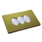 Tomada Tripla 10a/20a - 4x2 Glass Dourado