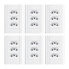 Tomada Tripla 10a Com Placa 4x2 Fame Modulare - Kit 6 Un Bran