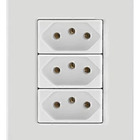 Tomada Tripla 20a/250v Com Placa 4x2 Liz Tramontina - 3 Un. B