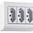 Tomada Tripla 20a/250v Sobrepor Tramontina Lizflex Branca