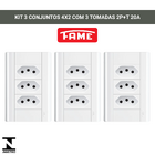 Tomada Tripla 20a Com Placa 4x2 Fame Modulare - Kit 3 Un Bran
